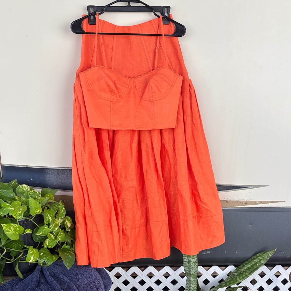 NICHOLAS Strapless Orange Dress